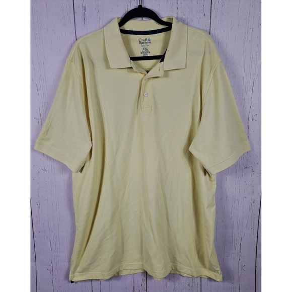 croft & barrow Tops - Croft Barrow Size XL Tall Womens Button Up Yellow‎ Short Sleeve Polo Top